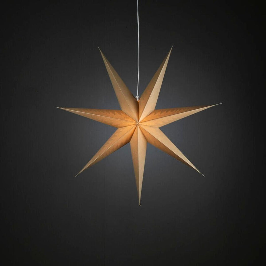 Adventsstjerne i papir med 7 spisser – 78 cm-Julebelysning adventstjerne-Konstsmide-Beige-5944-970-Lightup.no