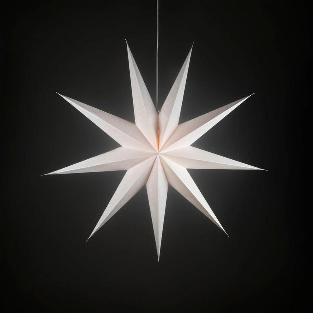 Adventsstjerne i papir med 9 spisser – 115 cm-Julebelysning adventstjerne-Konstsmide-Hvit-5945-200-Lightup.no