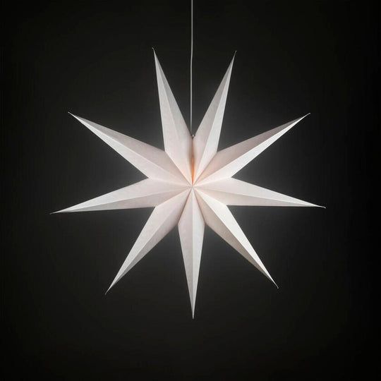 Adventsstjerne i papir med 9 spisser – 115 cm-Julebelysning adventstjerne-Konstsmide-Hvit-5945-200-Lightup.no