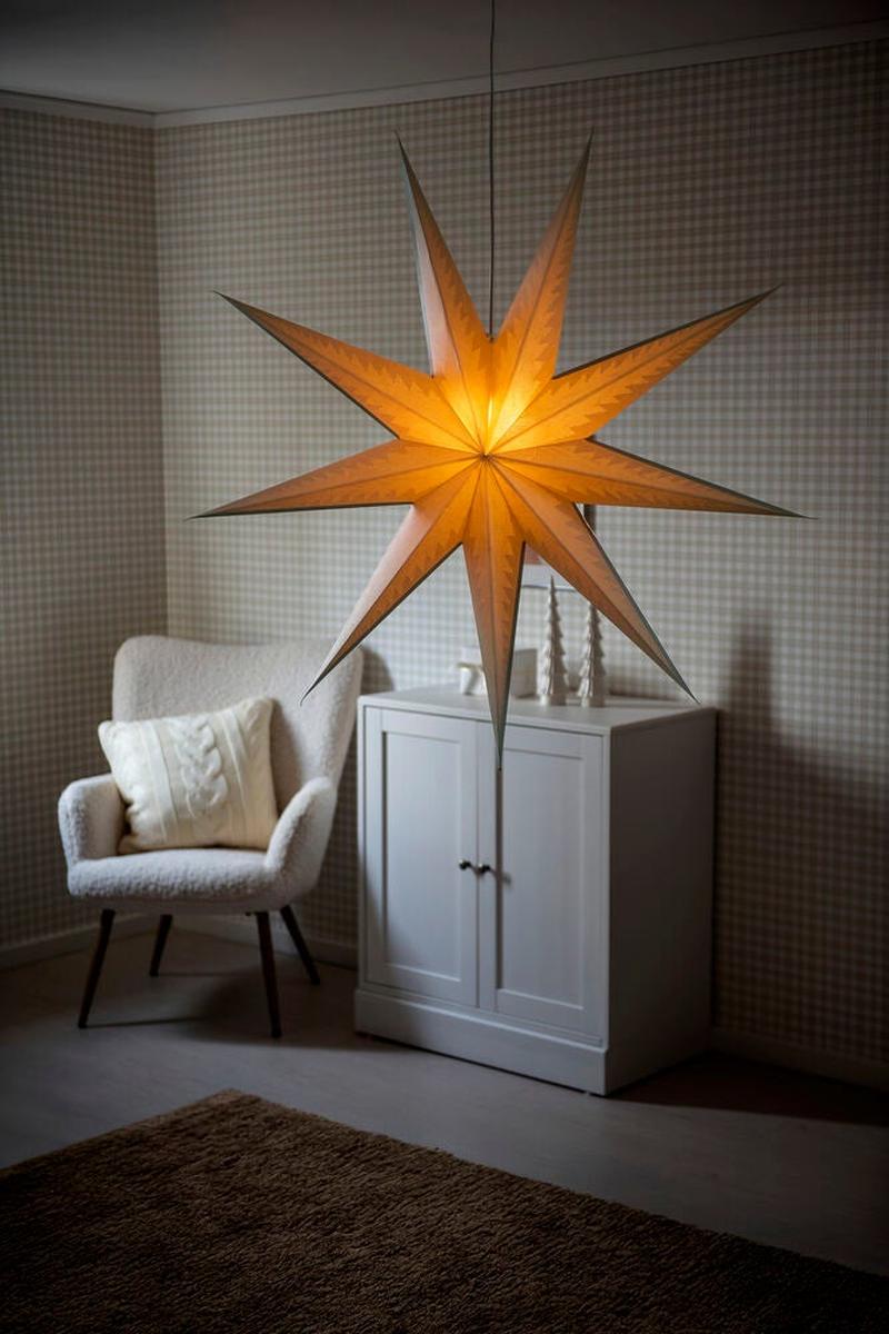 Adventsstjerne i papir med 9 spisser – 115 cm-Julebelysning adventstjerne-Konstsmide-Hvit-5945-200-Lightup.no