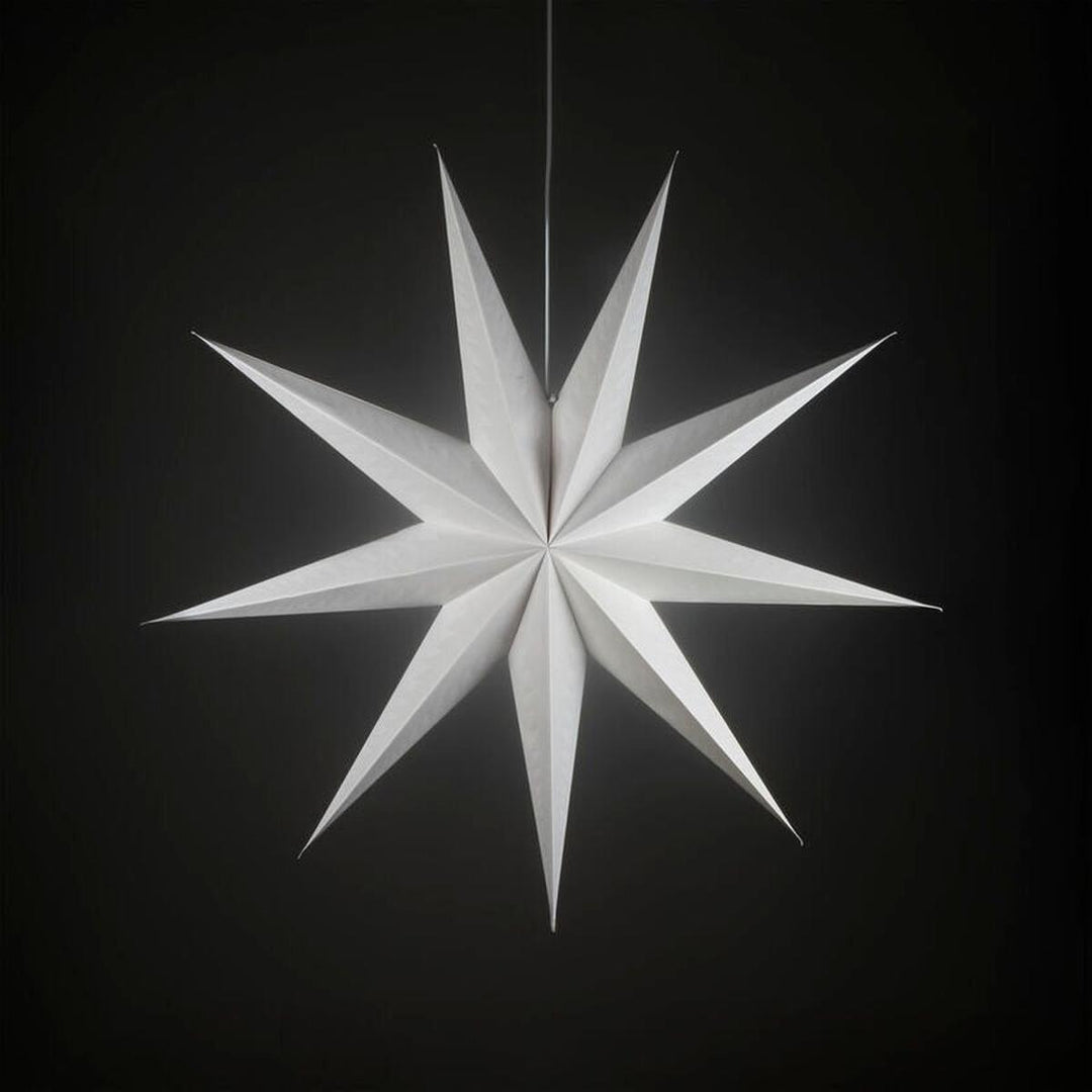 Adventsstjerne i papir med 9 spisser – 115 cm-Julebelysning adventstjerne-Konstsmide-Hvit-5945-200-Lightup.no