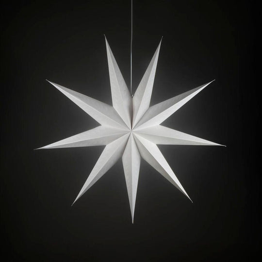 Adventsstjerne i papir med 9 spisser – 115 cm-Julebelysning adventstjerne-Konstsmide-Hvit-5945-200-Lightup.no