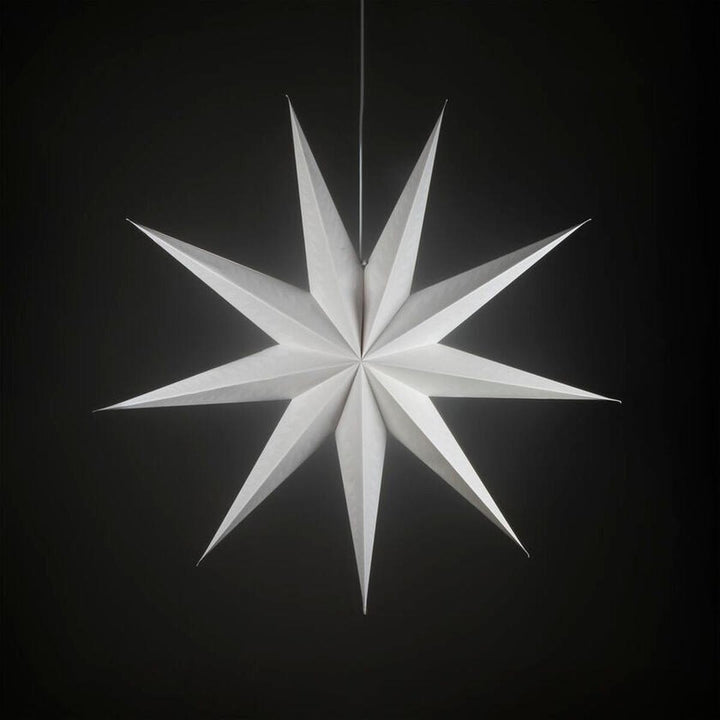 Adventsstjerne i papir med 9 spisser – 115 cm-Julebelysning adventstjerne-Konstsmide-Hvit-5945-200-Lightup.no