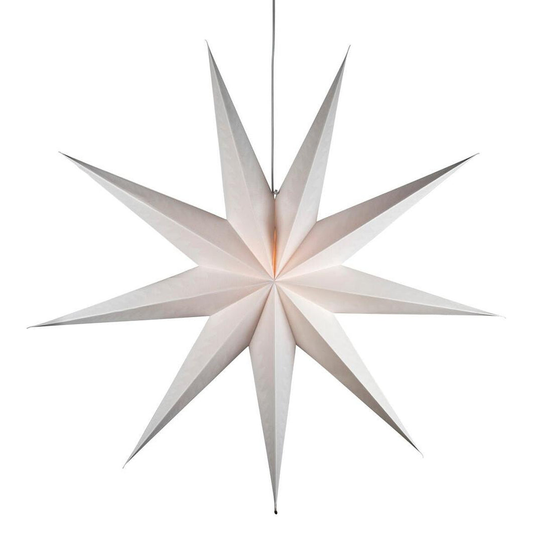 Adventsstjerne i papir med 9 spisser – 115 cm-Julebelysning adventstjerne-Konstsmide-Hvit-5945-200-Lightup.no
