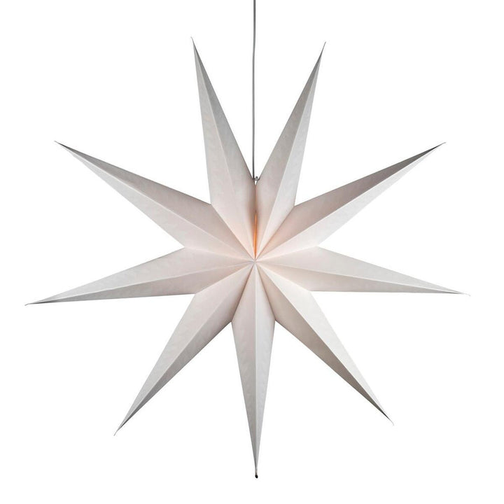 Adventsstjerne i papir med 9 spisser – 115 cm-Julebelysning adventstjerne-Konstsmide-Hvit-5945-200-Lightup.no