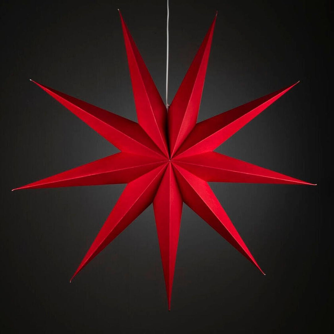 Adventsstjerne i papir med 9 spisser – 115 cm-Julebelysning adventstjerne-Konstsmide-Hvit-5945-200-Lightup.no
