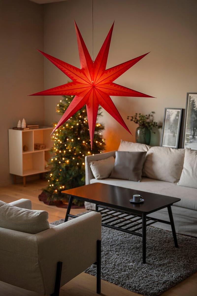 Adventsstjerne i papir med 9 spisser – 115 cm-Julebelysning adventstjerne-Konstsmide-Hvit-5945-200-Lightup.no