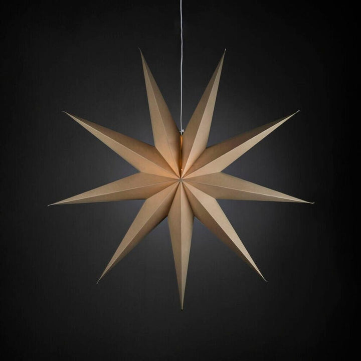 Adventsstjerne i papir med 9 spisser – 115 cm-Julebelysning adventstjerne-Konstsmide-Beige-5945-970-Lightup.no