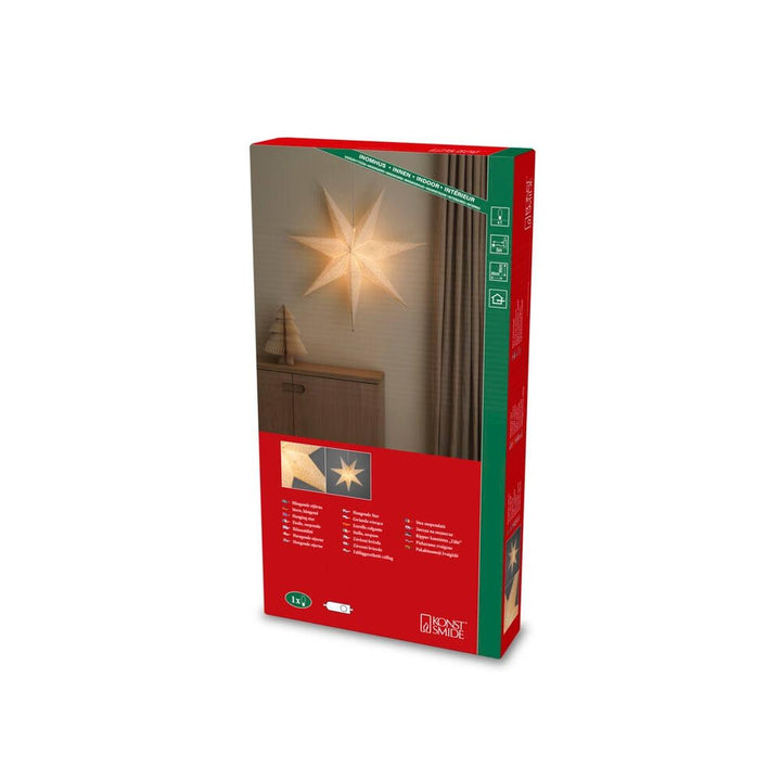 Adventsstjerne i papir med broderimønster – 80 cm – Hvit-Julebelysning adventstjerne-Konstsmide-Hvit-5935-200-Lightup.no