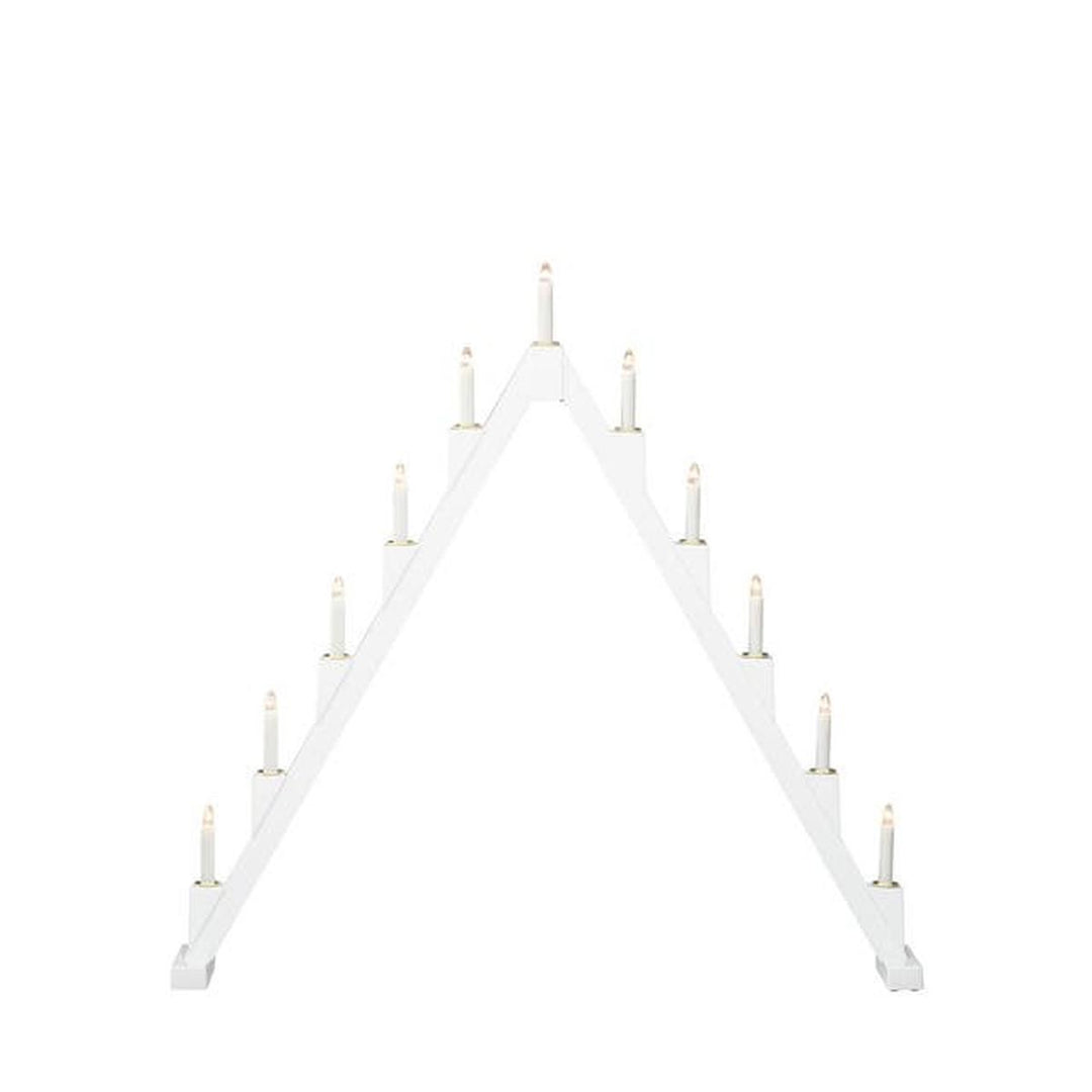 Adventstake 11 armet sammenleggbar-Julebelysning adventsstake-Konstsmide-Hvit / Messing-3592-210-Lightup.no