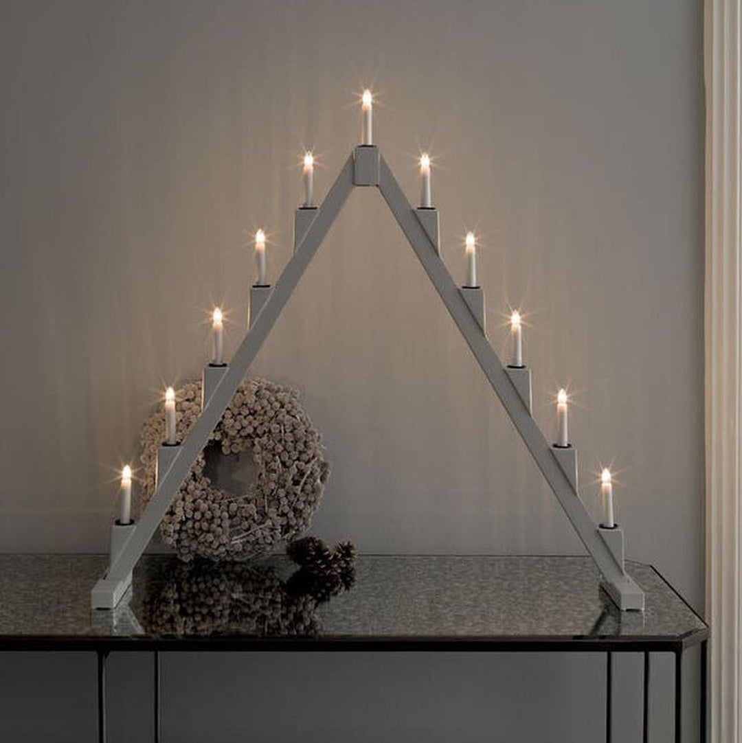 Adventstake 11 armet sammenleggbar-Julebelysning adventsstake-Konstsmide-Svart / Messing-3592-710-Lightup.no
