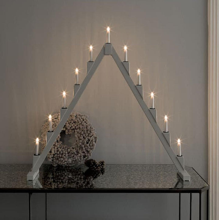 Adventstake 11 armet sammenleggbar-Julebelysning adventsstake-Konstsmide-Svart / Messing-3592-710-Lightup.no