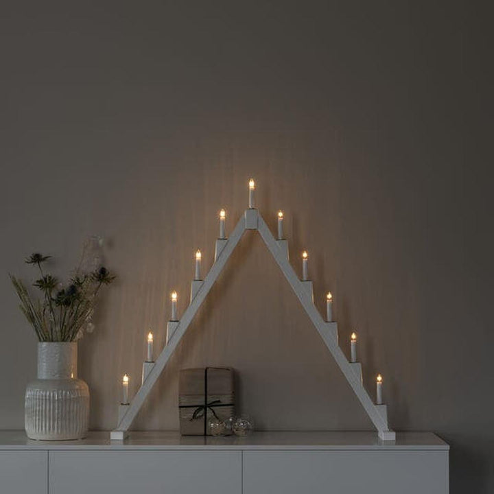 Adventstake 11 armet sammenleggbar-Julebelysning adventsstake-Konstsmide-Svart / Messing-3592-710-Lightup.no