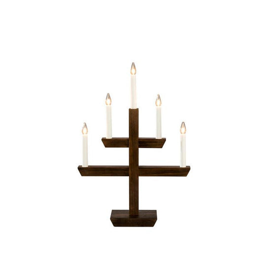 Adventstake 5 armet-Julebelysning adventsstake-Konstsmide-Brun-2572-600-Lightup.no