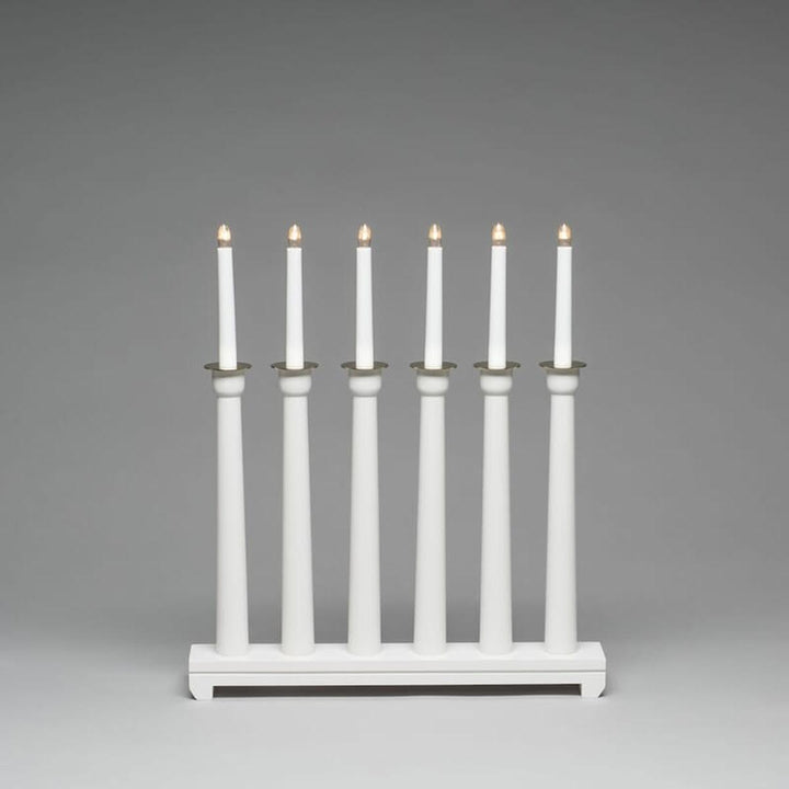Adventstake 6 armet metall-Julebelysning adventsstake-Konstsmide-Hvit-3976-210-Lightup.no