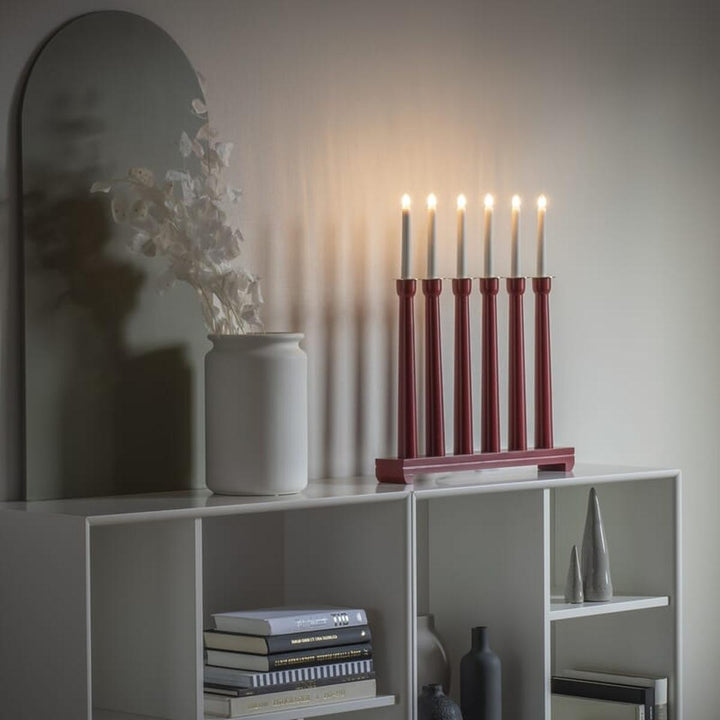 Adventstake 6 armet metall-Julebelysning adventsstake-Konstsmide-Hvit-3976-210-Lightup.no