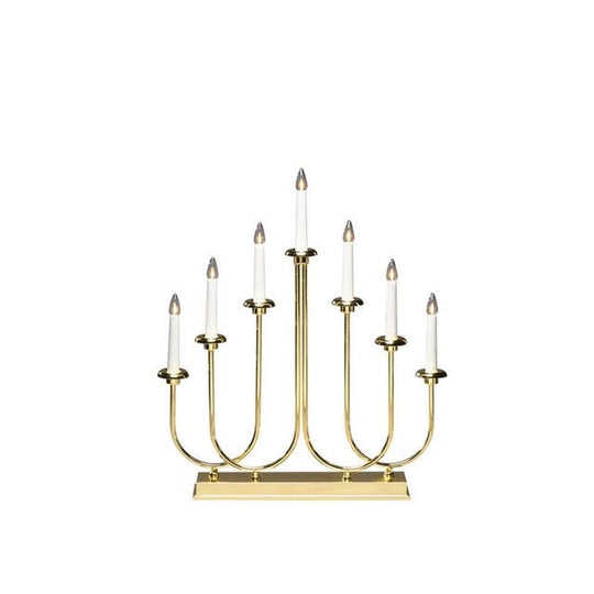 Adventstake 7 armet-Julebelysning adventsstake-Konstsmide-Messingfarget-2052-810TR-Lightup.no