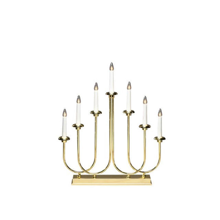 Adventstake 7 armet-Julebelysning adventsstake-Konstsmide-Messingfarget-2052-810TR-Lightup.no