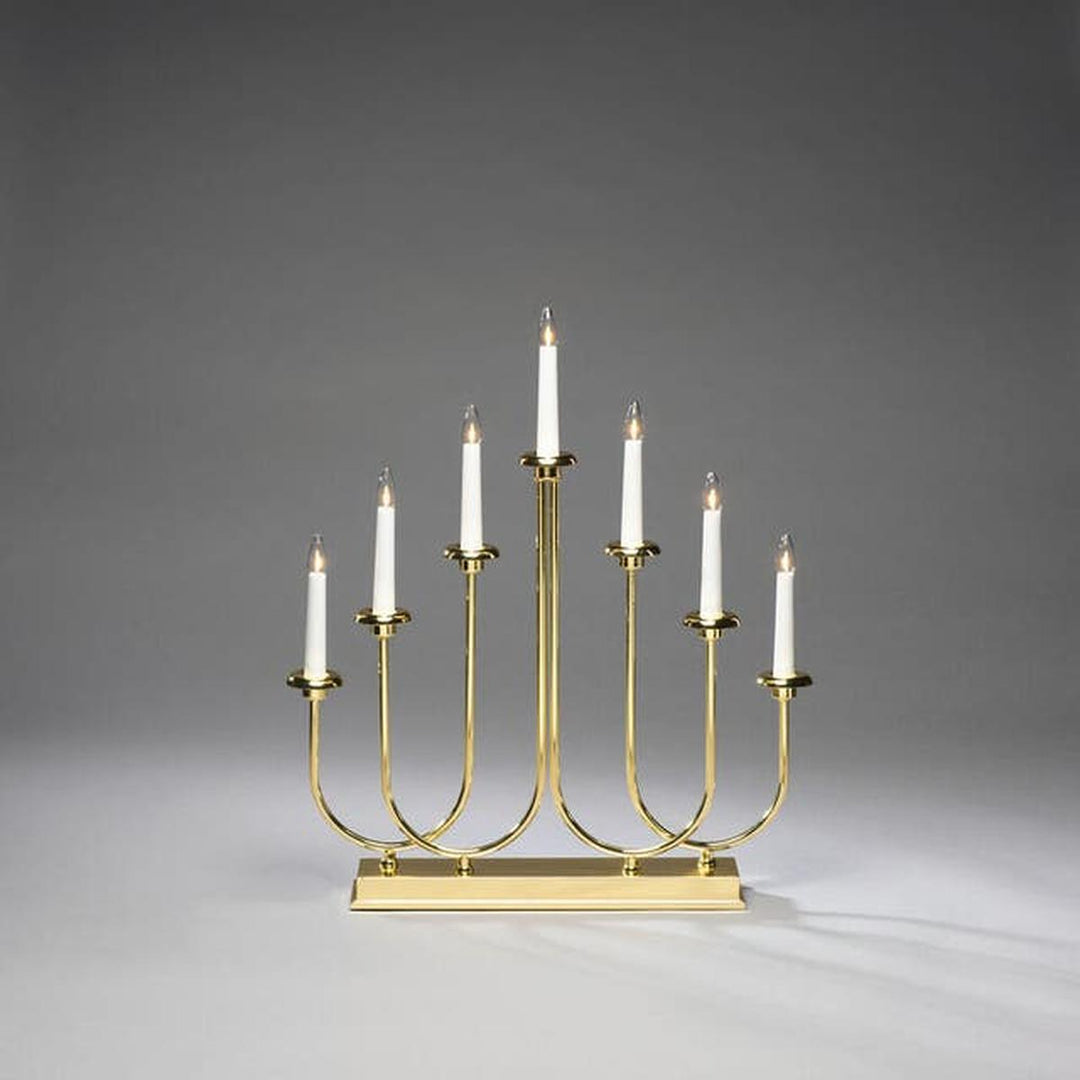Adventstake 7 armet-Julebelysning adventsstake-Konstsmide-Messingfarget-2052-810TR-Lightup.no