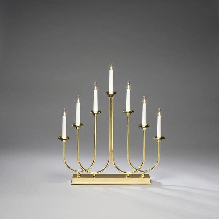 Adventstake 7 armet-Julebelysning adventsstake-Konstsmide-Messingfarget-2052-810TR-Lightup.no