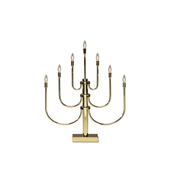 Adventstake 7 armet-Julebelysning adventsstake-Konstsmide-Messingfarget-2071-810TR-Lightup.no