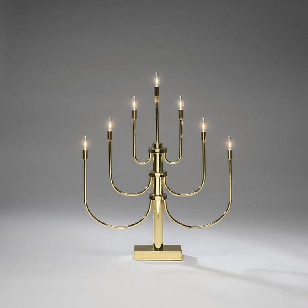 Adventstake 7 armet-Julebelysning adventsstake-Konstsmide-Messingfarget-2071-810TR-Lightup.no