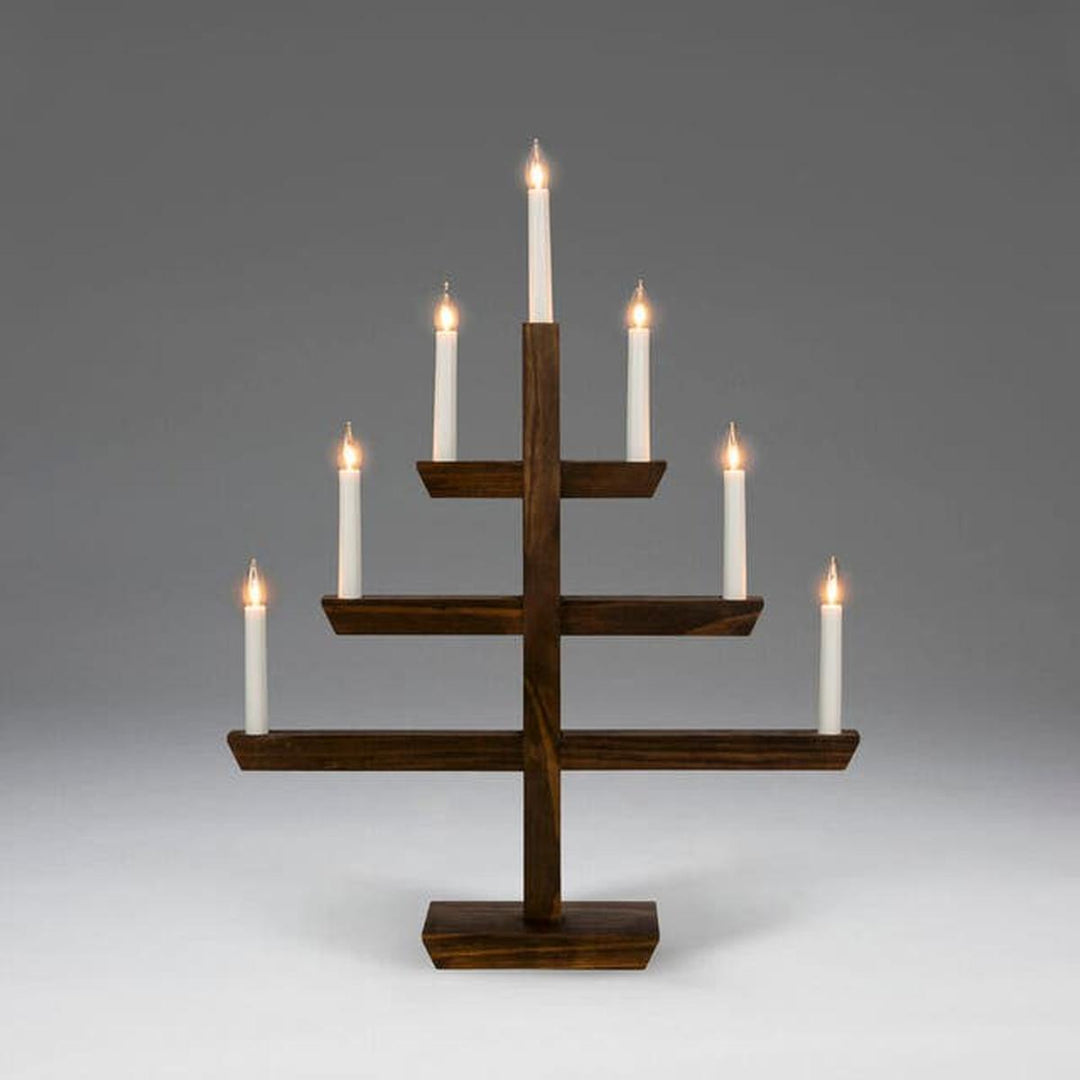 Adventstake 7 armet-Julebelysning adventsstake-Konstsmide-Brun-2573-600-Lightup.no