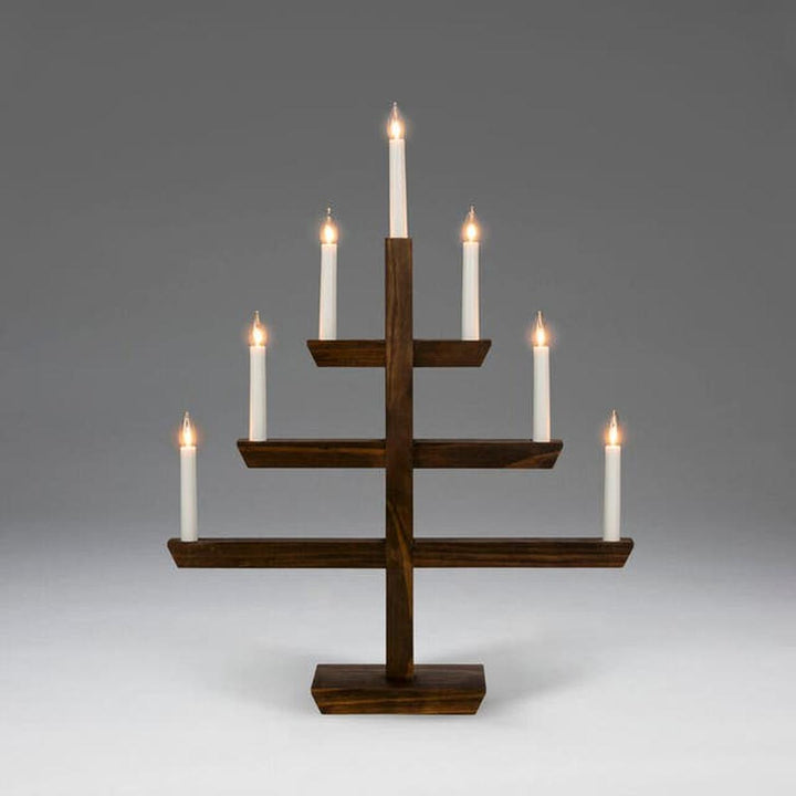 Adventstake 7 armet-Julebelysning adventsstake-Konstsmide-Brun-2573-600-Lightup.no