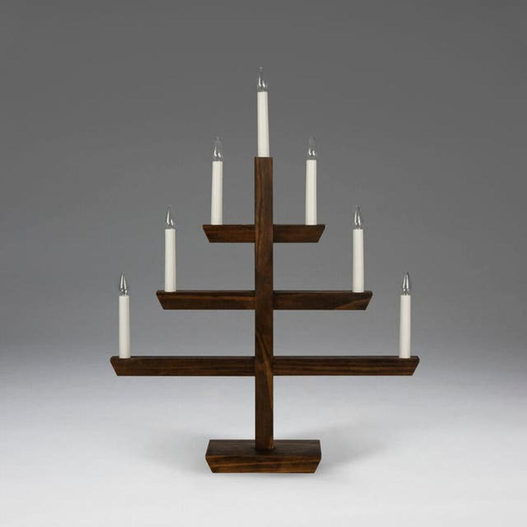 Adventstake 7 armet-Julebelysning adventsstake-Konstsmide-Brun-2573-600-Lightup.no