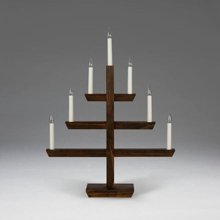 Adventstake 7 armet-Julebelysning adventsstake-Konstsmide-Brun-2573-600-Lightup.no
