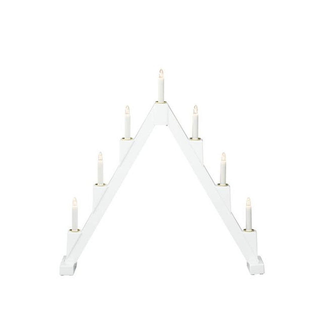 Adventstake 7 armet sammenleggbar-Julebelysning adventsstake-Konstsmide-Hvit / Messing-3590-210-Lightup.no