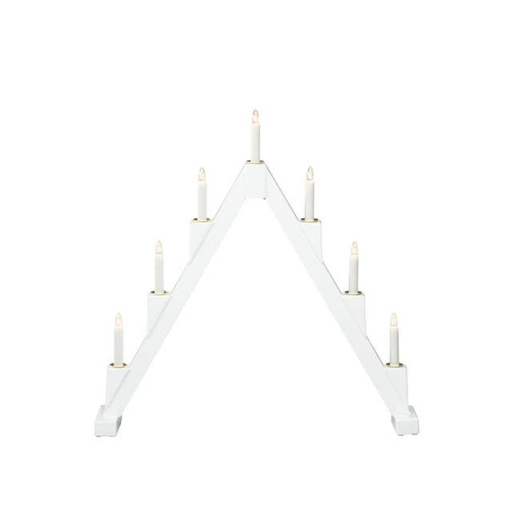 Adventstake 7 armet sammenleggbar-Julebelysning adventsstake-Konstsmide-Hvit / Messing-3590-210-Lightup.no