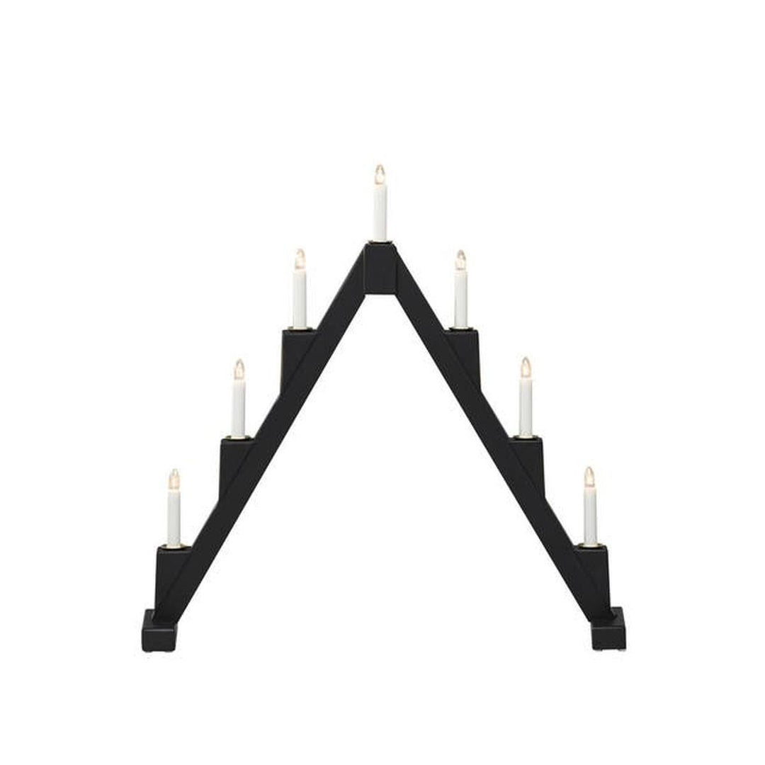 Adventstake 7 armet sammenleggbar-Julebelysning adventsstake-Konstsmide-Svart / Messing-3590-710-Lightup.no