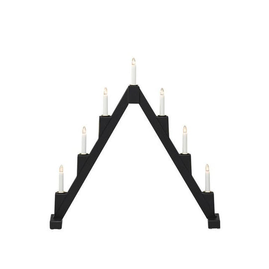 Adventstake 7 armet sammenleggbar-Julebelysning adventsstake-Konstsmide-Svart / Messing-3590-710-Lightup.no