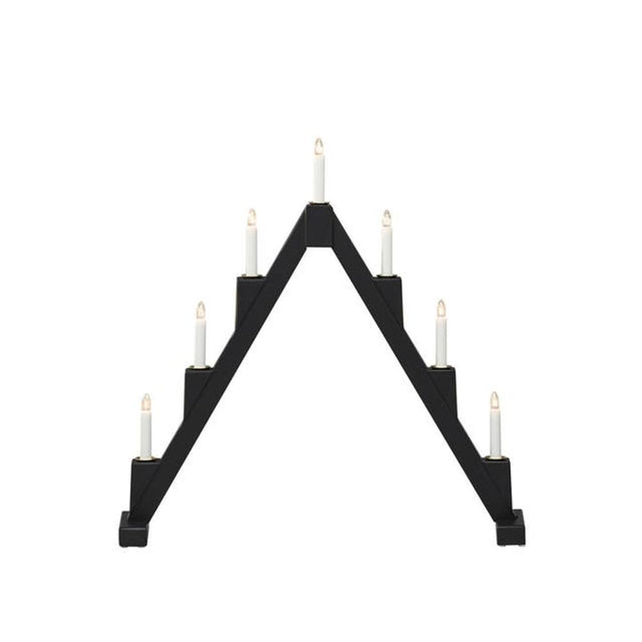 Adventstake 7 armet sammenleggbar-Julebelysning adventsstake-Konstsmide-Svart / Messing-3590-710-Lightup.no