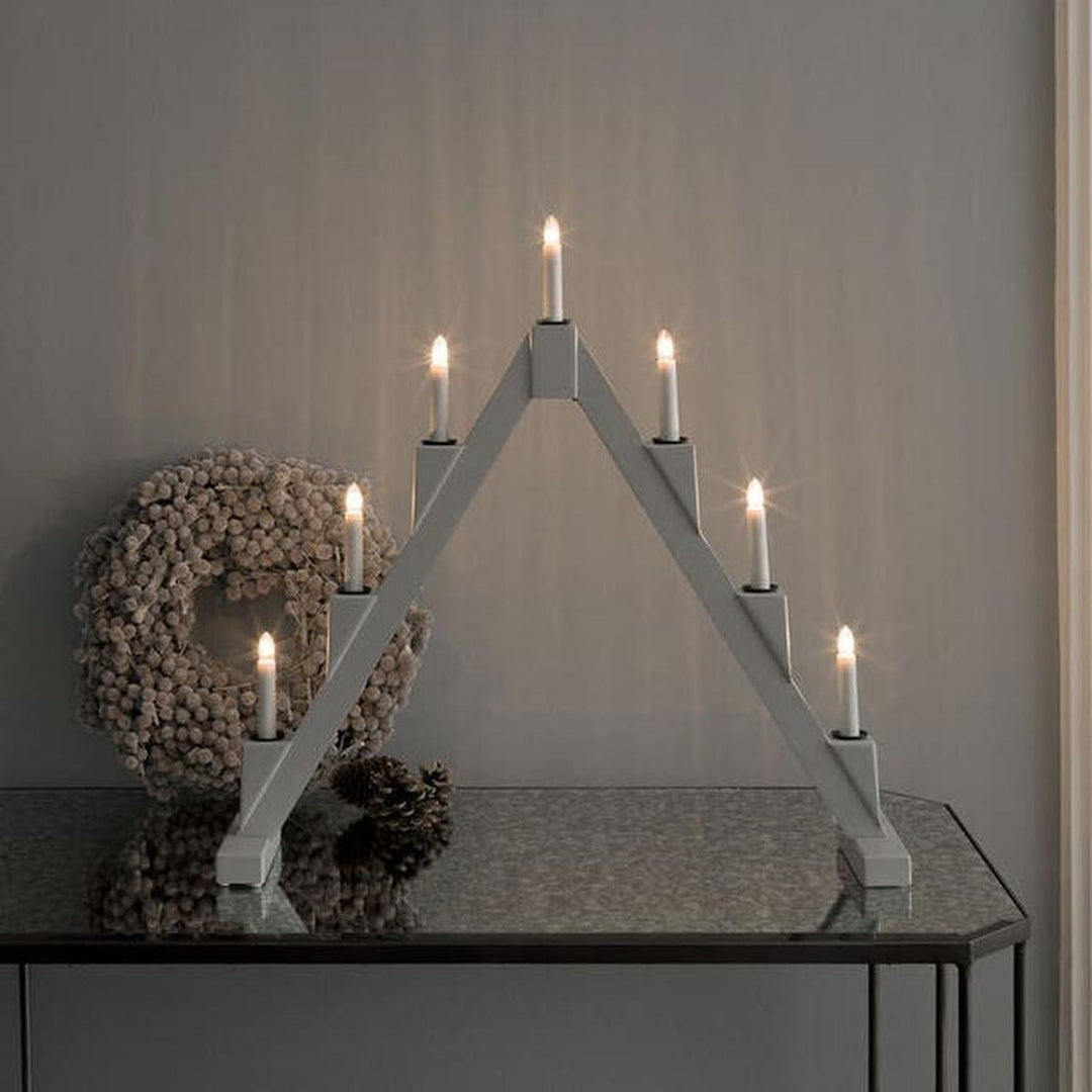 Adventstake 7 armet sammenleggbar-Julebelysning adventsstake-Konstsmide-Svart / Messing-3590-710-Lightup.no