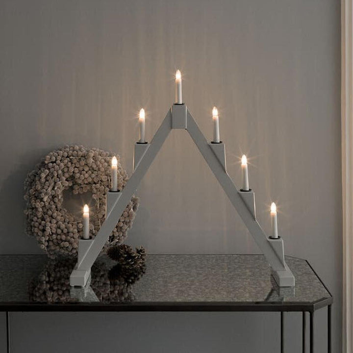 Adventstake 7 armet sammenleggbar-Julebelysning adventsstake-Konstsmide-Svart / Messing-3590-710-Lightup.no
