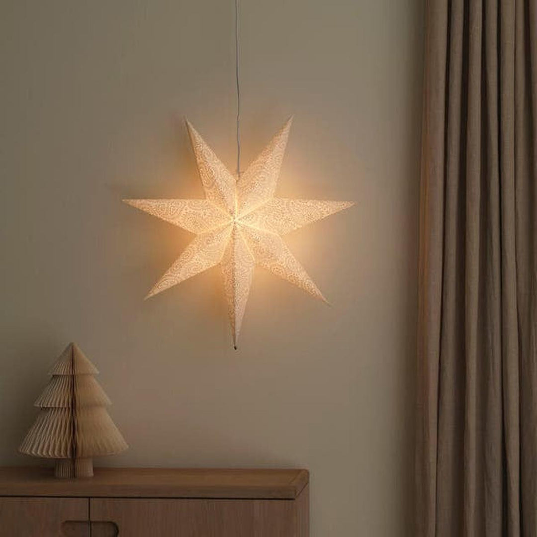 Adventstjerne 60 cm med broderi-Julebelysning adventstjerne-Konstsmide-Hvit-5934-200-Lightup.no