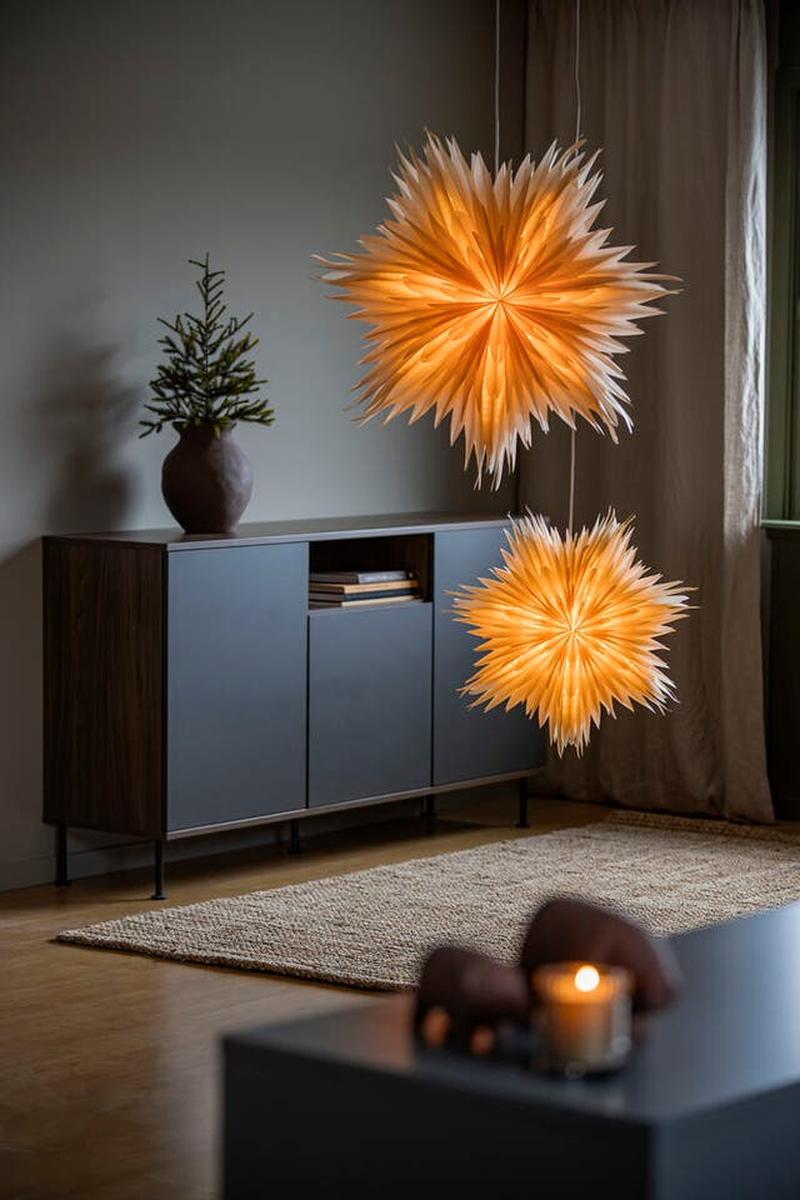 Adventstjerne 80 cm-Julebelysning adventstjerne-Konstsmide-Perlemor gullfarget-5937-280-Lightup.no