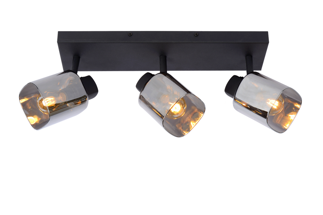 Alion taklampe 3 - Røykfarget/Svart-Taklamper-Lucide-Svart / Røyk-LC17999/03/30-Lightup.no