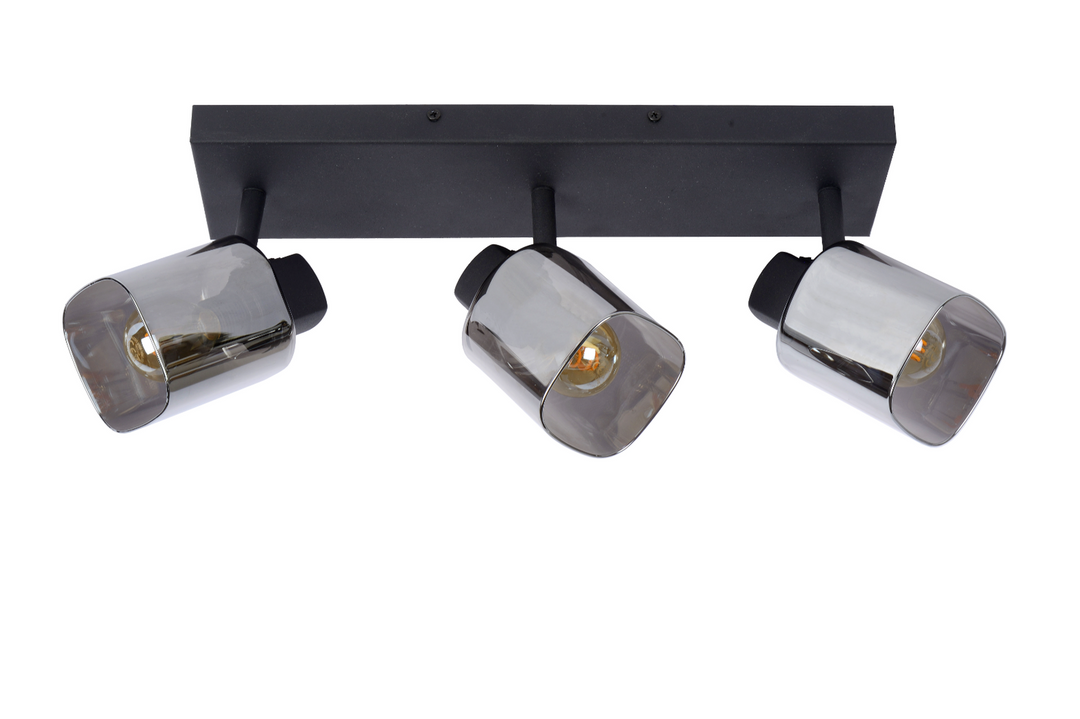 Alion taklampe 3 - Røykfarget/Svart-Taklamper-Lucide-Svart / Røyk-LC17999/03/30-Lightup.no