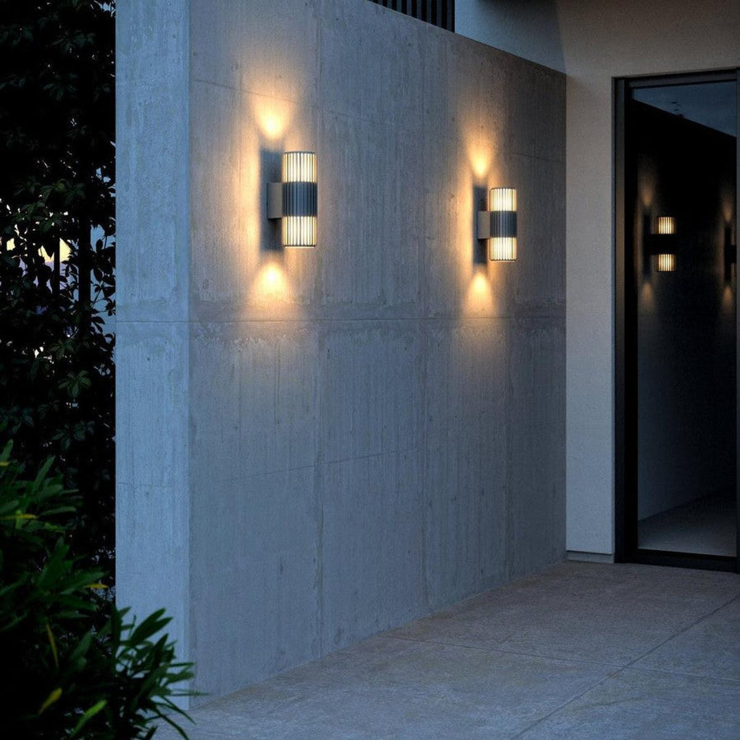 Aludra dobbel vegglampe seaside IP54-Utebelysning vegg opp og ned-Nordlux-Svart-2418121203-Lightup.no