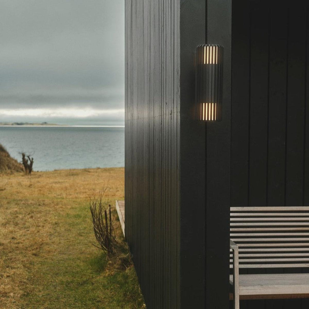 Aludra dobbel vegglampe seaside IP54-Utebelysning vegg opp og ned-Nordlux-Svart-2418121203-Lightup.no