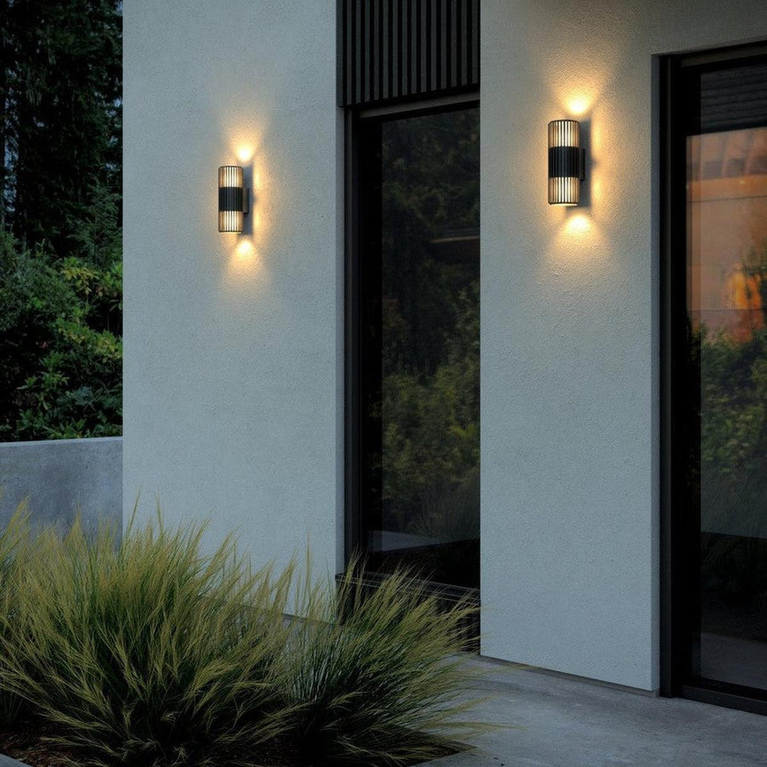 Aludra dobbel vegglampe seaside IP54-Utebelysning vegg opp og ned-Nordlux-Svart-2418121203-Lightup.no