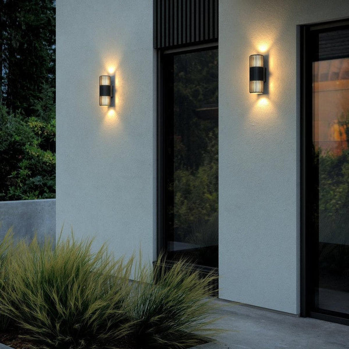 Aludra dobbel vegglampe seaside IP54-Utebelysning vegg opp og ned-Nordlux-Svart-2418121203-Lightup.no
