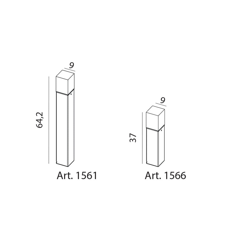 Arendal 1561 pullert 4W LED 64 cm-Utebelysning pullert-Norlys-Galvanisert-3102476-Lightup.no