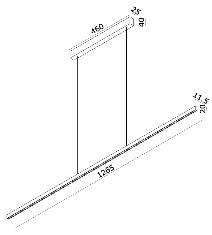 Ariel takpendel 126 cm 45W 3000 kelvin - Dimbar-Takpendler-NorDesign-KQ Bronse-371263021-Lightup.no