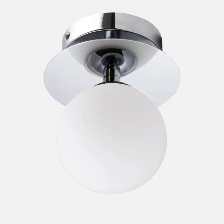 Art deco tak/vegglampe IP44-Taklamper-Globen Lighting-Krom/Opal-Lightup.no