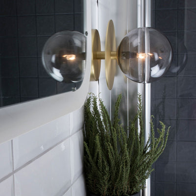 Art deco tak/vegglampe IP44-Taklamper-Globen Lighting-Messing/Røykfarget-694156-Lightup.no