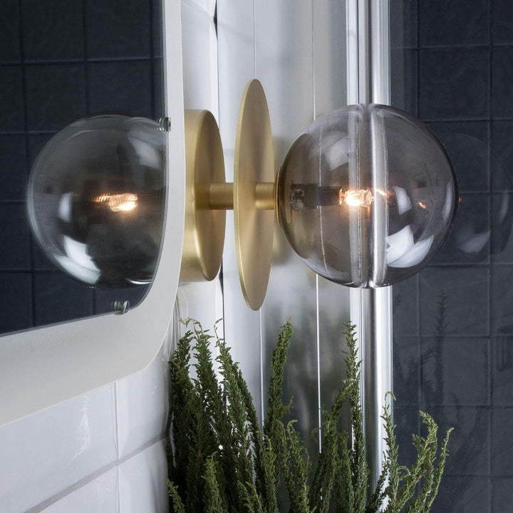 Art deco tak/vegglampe IP44-Taklamper-Globen Lighting-Messing/Røykfarget-694156-Lightup.no
